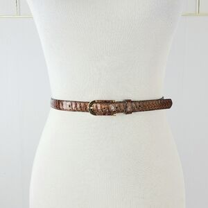 Morris Moskowitz Honey Brown Animal Print Genuine Leather Vintage Belt